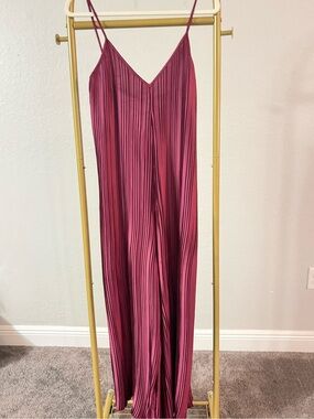 Anthropologie NWT Wine Burgundy Pleated Maxi Dress XS